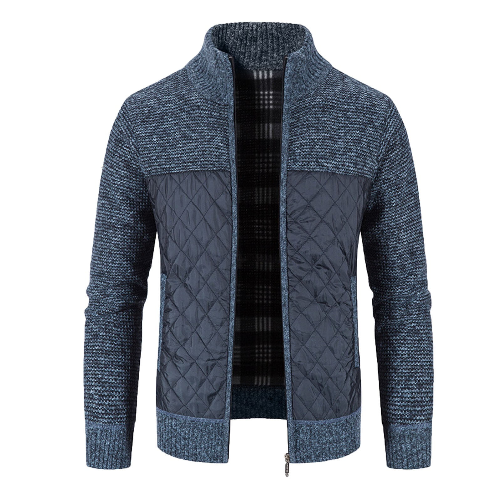 Quealent Mens Wool Cardigan Sweaters with Zipper,Men's Full Zip Cardigan Sweaters Unisex Lapel