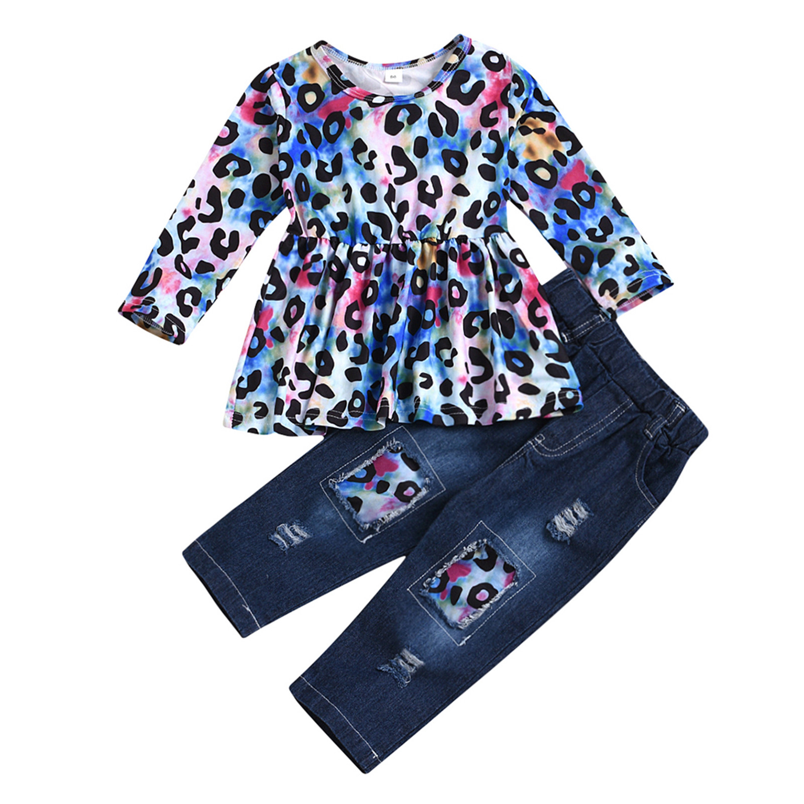 Quealent New Born Gift Casual Girls Kids Tshirt Set Toddler Tops