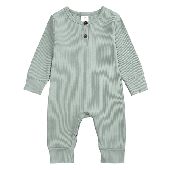 Quealent Newborn Baby Boy Girl Knitted Romper Jumpsuit Solid Long Sleeve Legging Bodysuit Playsuit Clothes Winter 0-18M (Light Green, 4-8 Months)
