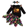 thumbnail image 1 of Quealent Newborn Baby Girl Halloween Clothes Fall Long Sleeve Romper Shirt Bow Layered Shorts Skirt Thanksgiving Outfit (Orange, 1-3 Months), 1 of 7