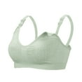 thumbnail image 1 of Quealent Nursing Bras Maternity Pregnancy Womens Bras Nursing Bra Seamless Breastfeeding Bras Nursing Pad Maternity Sleep Bralette for Women Green,L, 1 of 3