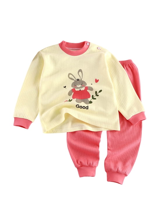 Pajama Sets for Toddler Girls Baby Kids Ultra-soft Snug fit Pjs Sleepers Loungewear for Birthday Holiday (Watermelon Red, 3-6 Months)