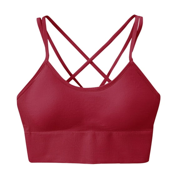 Quealent Push Up Bras for Women Sports Bras for Women V-Neck Bra Seamless Padded Camisole Bandeau Sports Bra Sleep Bra (Red,X-L)