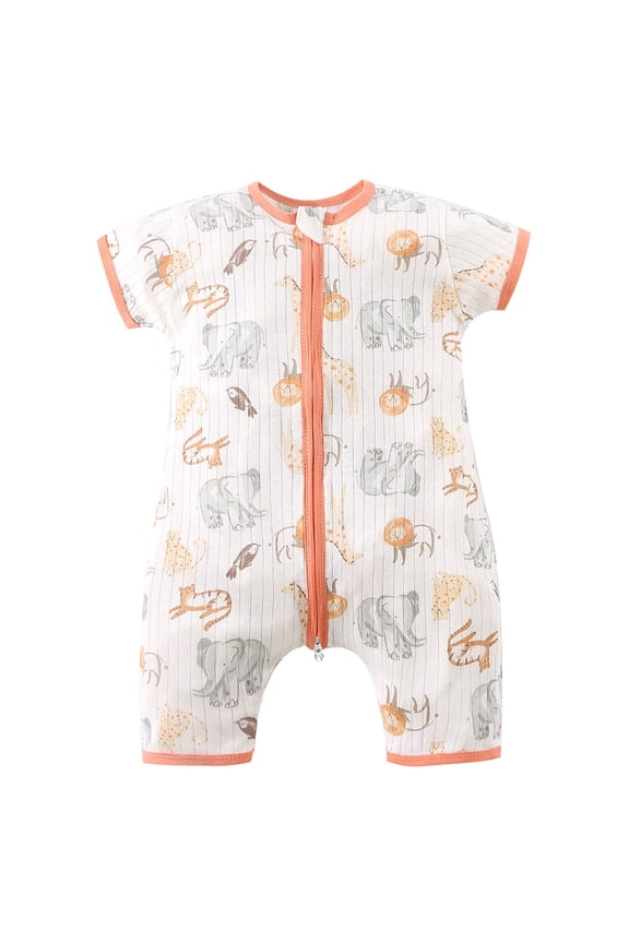 Romper Bodysuits Unisex Soft Cotton One-Piece Outfit for Boys Girls 0-24 Months (Orange, 6-9 Months)