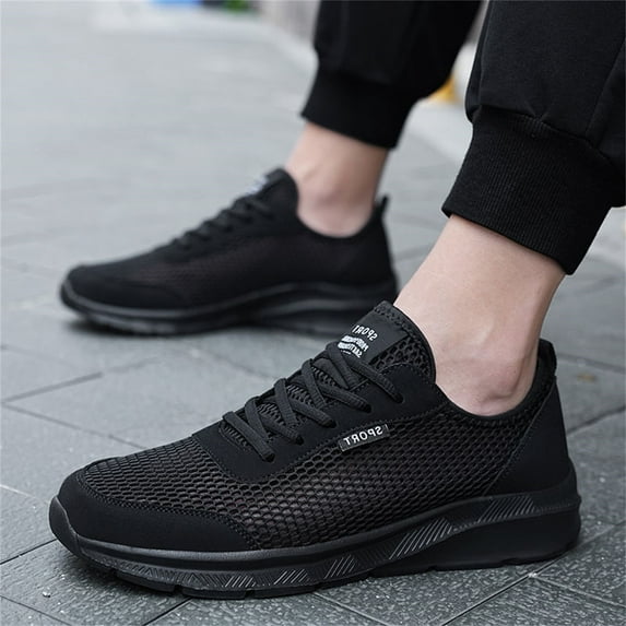 Quealent Shoes For Men Men's Running Walking Shoes Air Cushion Fashion Sneaker Sport Gym Jogging Tennis Shoes US Men,Black 10.5