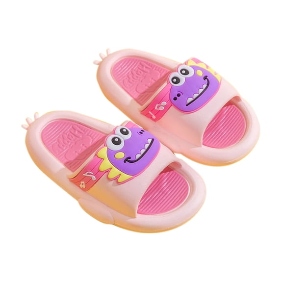 Quealent Shoes for Girls Toddler Girls Cartoon Slide Boys Sandals Kids Slip On Beach Pool Water Shoes Slippers Pink,13