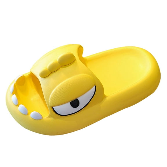 Quealent Slippers for Girls Shoes Boys Shoes Girls Big Kid Female Girls House Slippers Shower Stylish Slipper Outdoor Non-Slip Slippers Cartoon Girls Little Girl Shoe Yellow,5