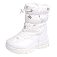 thumbnail image 1 of Quealent Snow Boots for Boys & Girls Warm Waterproof Slip Resistant Winter Shoes (Toddler/Little Kid/Big Kid) White for Size 1, 1 of 6