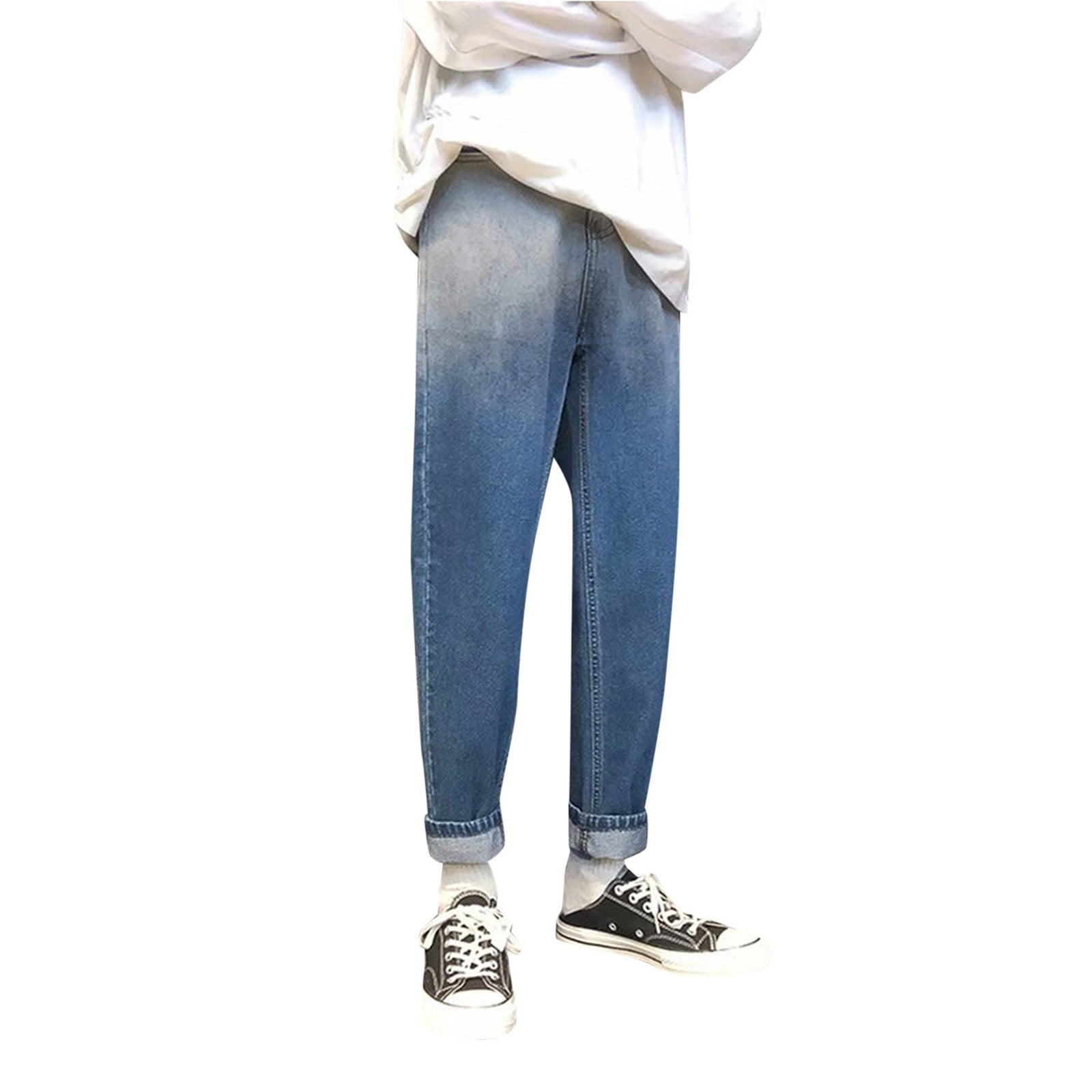 Quealent Stacked Sweatpants Men Oversized Trousers Loose Fashion