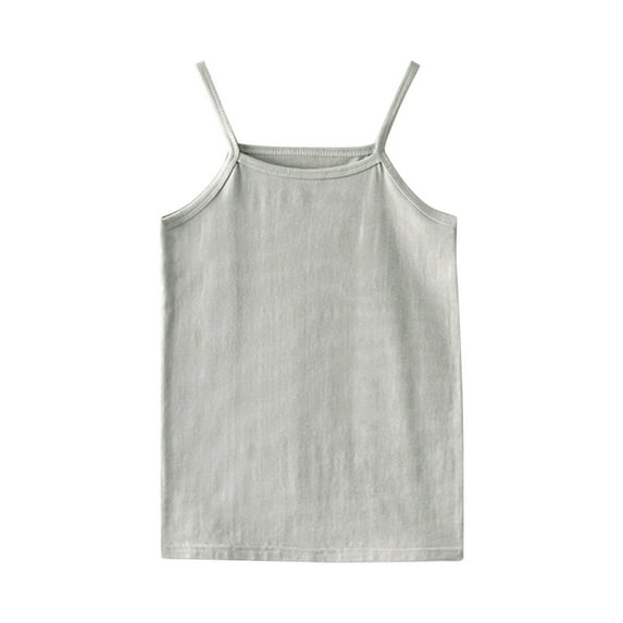 Quealent Summer Outfits for Girls 2024 Baby Girl Summer Clothes Sleeveless Undershirts Kids Girls T-Shirts Vest Grey,3-4 Years