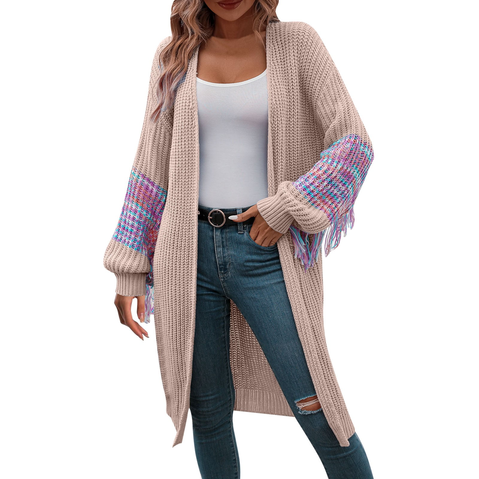 Quealent Sweaters for Women Plus Size Knit Cardigan for Women Long Sleeve Open Front Cardigan Sweaters for Fall Office Wear Womens Cardigans Lightweight Walmart