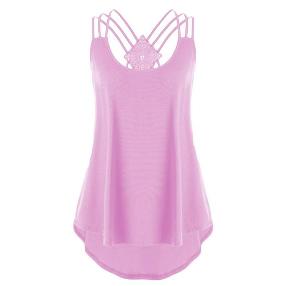 Quealent Tank Tops Women Women V Neck Casual Sleeveless Cami Tank Top,Pink 4XL