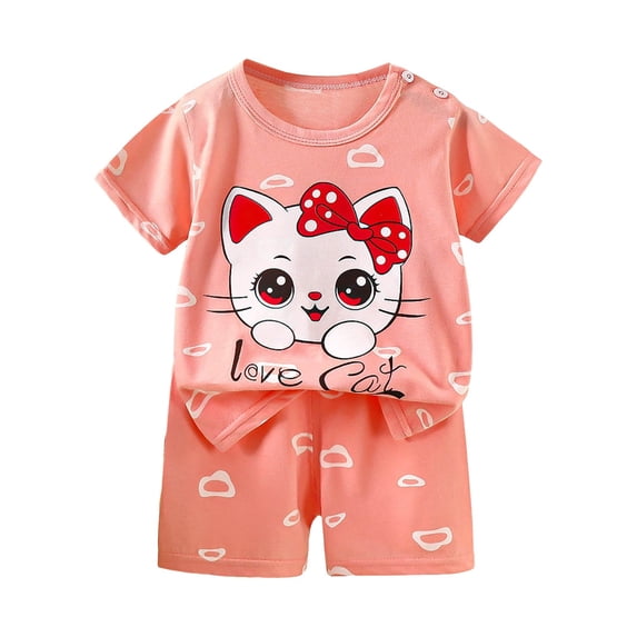 Quealent Toddler Baby Boy Clothes Trucks Letters Short Sleeve Tops Shirt Casual Shorts Sets 2Pcs 2T 3T 4T Summer Outfit (Pink, 3-4 Years)