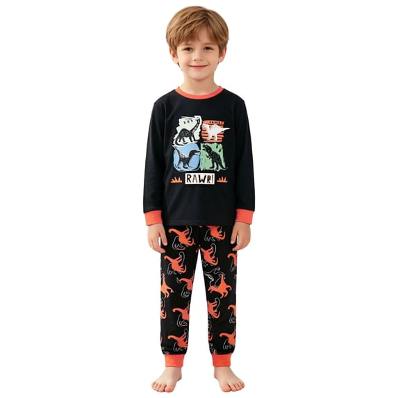 Quealent Toddler Baby Boy Fall Winter Clothes Color Block Long Sleeve Shirt Pullover Tops + Joggers Pants Outfit Set (Orange, 4-5 Years)