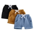thumbnail image 1 of Quealent Toddler Baby Boy Summer Shorts Active Jogger Pants Elastic Waist Pocket Solid Color Athletic Sweatpant Harem Bottoms Blue for Size 12-18 Months, 1 of 7