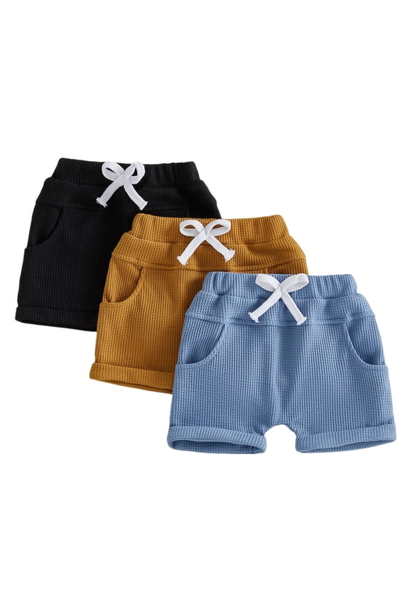 Toddler Baby Boy Summer Shorts Active Jogger Pants Elastic Waist Pocket Solid Color Athletic Sweatpant Harem Bottoms Blue for Size 2-3 Years