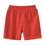 Quealent Toddler Baby Boys Shorts Solid Color Shorts Casual Outwear Fashion for Children Clothing (Red, 3-4 Years)