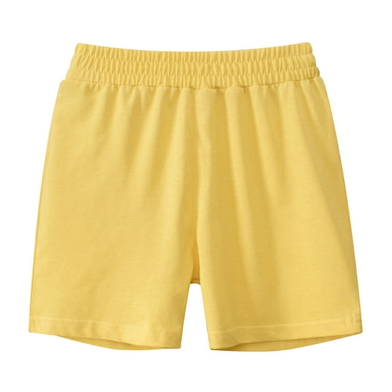 Quealent Toddler Baby Boys Shorts Solid Color Shorts Casual Outwear Fashion for Children Clothing (Yellow, 3-4 Years)