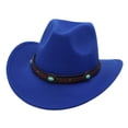 thumbnail image 1 of Quealent Toddler Baby Cowboy Hat, Boys Girls Cowgirl Hat with Leather Hatband, Wide Brim Kids Western Cowboy Hat (Blue, 3-8 Years), 1 of 4