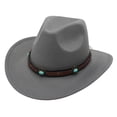 thumbnail image 1 of Quealent Toddler Baby Cowboy Hat, Boys Girls Cowgirl Hat with Leather Hatband, Wide Brim Kids Western Cowboy Hat (Grey, 3-8 Years), 1 of 4