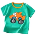 thumbnail image 1 of Quealent Toddler Baby Girls Cartoon Bear Print Short Sleeve T Shirt Cotton Round Neck Top Tees Summer Clothes (Brick Red, 3-9 Months), 1 of 5