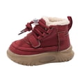 thumbnail image 1 of Quealent Toddler Boots Boys Girls Winter Boots Waterproof Fleece Kids Snow Boots Faux Furry Booties Warm Walking Shoes for Indoor Outdoor Red for Size 9.5, 1 of 6
