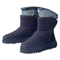 thumbnail image 1 of Quealent Toddler Boots Girls Boys Warm Winter Boots Cozy Plush Lining Winter Shoes Indoor Outdoor Faux Furry Booties Dark Blue for Size 12.5, 1 of 9