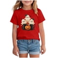 thumbnail image 1 of Quealent Toddler Boy Girls Halloween Boo Party Shirt Pumpkin Ghost Tops Kids Outfits Short Sleeve Tshirt (Red, 12-13 Years), 1 of 5