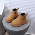 thumbnail image 1 of Quealent Toddler Boys Girls Boots Waterproof Winter Snow Chelsea Booties Short Ankle Shoes Yellow for Size 8, 1 of 8