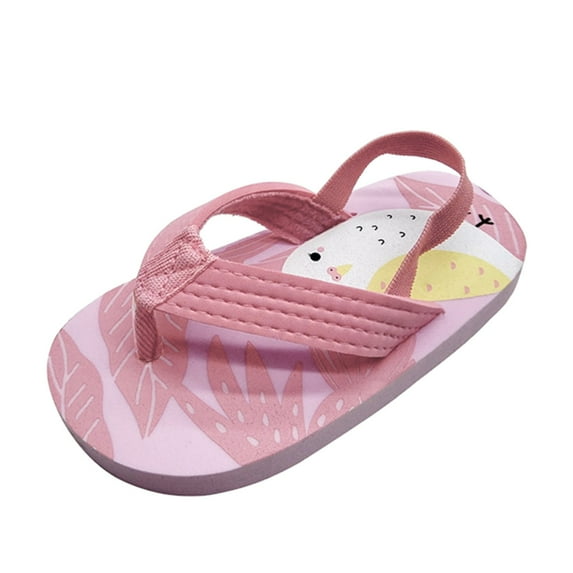 Quealent Toddler Boys Girls Flip Flops Kids Unicorn Dinosaur Sandals Beach Pool Water Shoes with Back Strap ( Red,11)