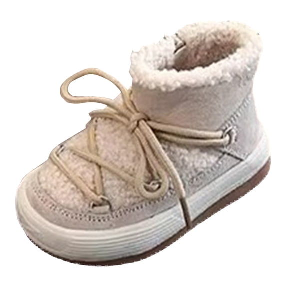 Quealent Toddler Girl Snow Boots Winter Warm Outdoor Outdoor Boots (Toddler/Little Kids/Kid) Beige for Size 8