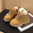 thumbnail image 1 of Quealent Toddler Girls Boys Boots Winter Snow Combat Booties Lace Up Casual Shoes for Little Kids Brown for Size 9.5, 1 of 8