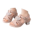 thumbnail image 1 of Quealent Toddler Little Big Kid High Heels Flower Girls Party Dress Shoes Glitter Pump Sandals Pink for Size 2, 1 of 9