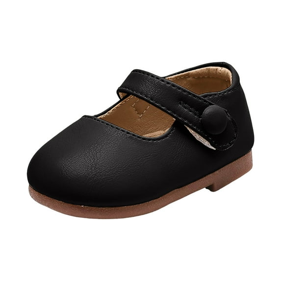 Quealent Toddler/Little Girl Mary Jane Dress Shoes Casual Slip on Ballet Flat Black for Size 7