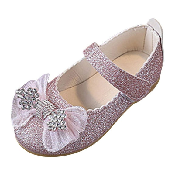 Quealent Toddler Little Girls Dress Shoes - Flower Girls Mary Jane Flats Ballet Shoes Party Wedding Pink for Size 9.5