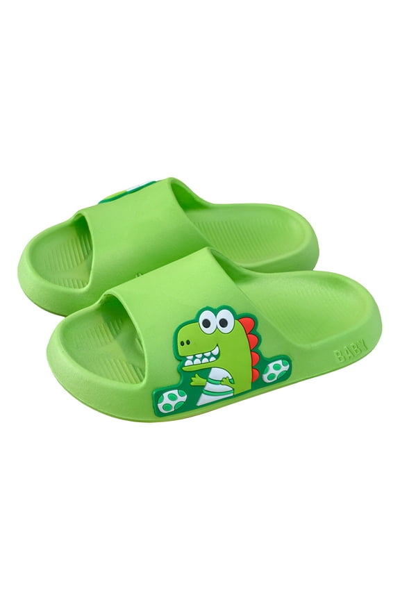 Toddler Little Kids Slides Sandals Girls Boys Cloud Slides Animal Quick Dry Beach Slides Pool Shower Flip Flops Slippers Cute Cartoon Summer Outdoor Shoes Green for Size 12