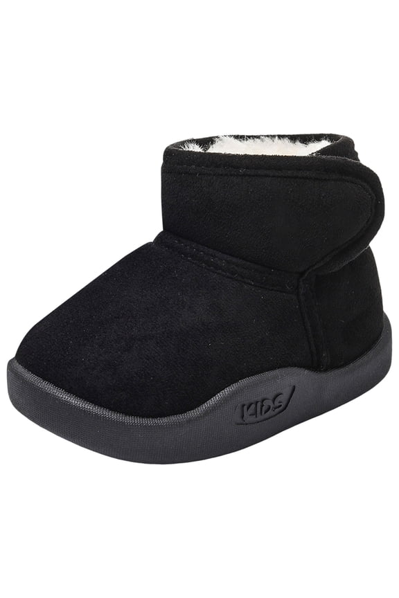 Toddler Little Kids Winter Snow Ankle Boots Non Slip Soft Sole Cotton Snow Boots for Boys Girls Kids Outdoor Winter Walking Shoes Infant Hiking Snow Boots Black for Size 6