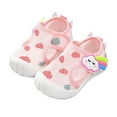 thumbnail image 1 of Quealent Toddler Shoes Girl 2024 Summer Soft Rubber Sole PU Leather Mesh Toddler First Walkers Princess Dress Outdoor Shoes Pink,4.5, 1 of 5