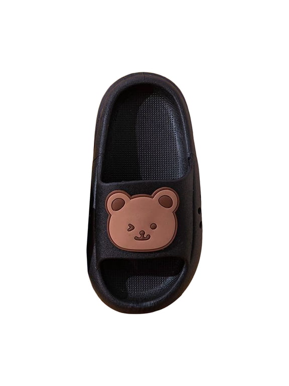 Toddler Slides Girls Boys Slipper Unisex Kids Slide Sandals for Kids Flip Flops Comfy Shower Slippers Beach Garden Shoes Black for Size 7