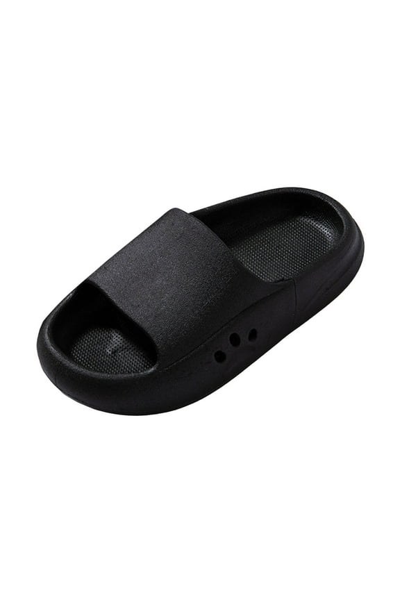 Toddler Slides Kids Sandals Girls Boys Shower Sandals Children Slippers Toddler Pool Sliders Non Slip Bathroom Comfortable Black for Size 11