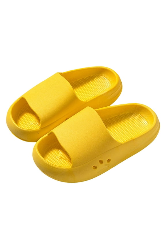 Toddler Slides Kids Sandals Girls Boys Shower Sandals Children Slippers Toddler Pool Sliders Non Slip Bathroom Comfortable Yellow for Size 12