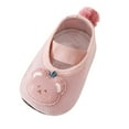 thumbnail image 1 of Quealent Toddler Slippers Boys Girls Adjustable House Shoes Barefoot Sock Shoes with Rubber Sole Baby Comfort Warm Indoor Outdoor Walking Shoe Light Pink for Size 4, 1 of 4