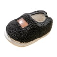 thumbnail image 1 of Quealent Toddler Slippers Boys Girls House Shoes Little Kids Home Indoor Bedroom Cute Warm Winter Slipper Black for Size 8, 1 of 4