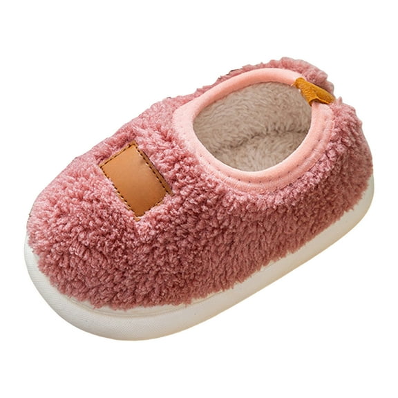 Quealent Toddler Slippers Boys Girls House Shoes Little Kids Home Indoor Bedroom Cute Warm Winter Slipper Pink for Size 13