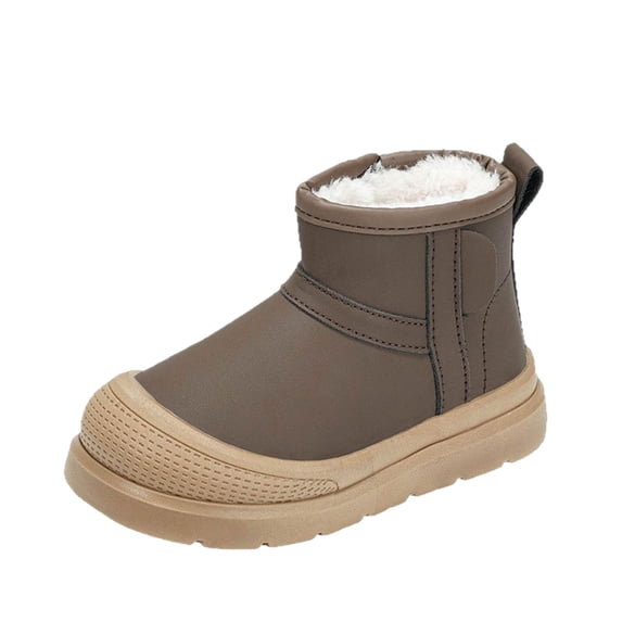 Quealent Toddler Snow Boots Baby Booties Infant Winter Shoes First Walking Shoes Brown for Size 12