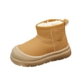 thumbnail image 1 of Quealent Toddler Snow Boots Baby Booties Infant Winter Shoes First Walking Shoes Khaki for Size 10, 1 of 7