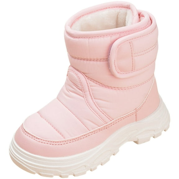 Quealent Toddler Snow Boots Boys Girls Winter Cold Weather Waterproof Non Slip Warm Shoes for Little Kids Pink for Size 8.5
