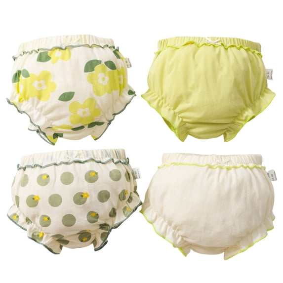 Quealent Toddler Soft Cotton Panties Little Big Girls Undies Assorted Underwear Green for Size 6-15 Months