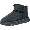 thumbnail image 1 of Quealent Toddler Winter Boots Kids Girls Fashion Winter Warm Snow Boots Mid Calf Outdoor Combat Boots Black for Size 4, 1 of 9