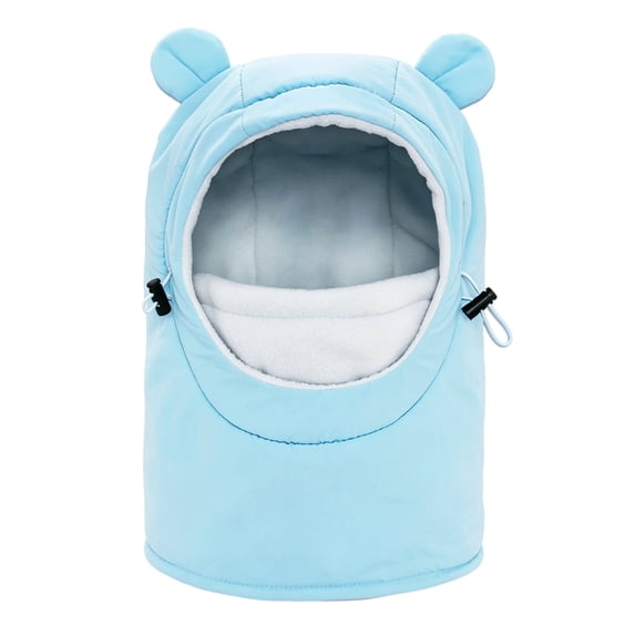 Quealent Toddler Winter Hat with Ear Flaps Baby Boy Hats Scarf Girls Balaclava Kids Polar Beanie Bear Neck Warmer (Sky Blue, 4-9 Years)